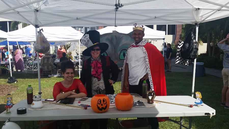 Florida Tech folks working their booth during Treat-or-Treat