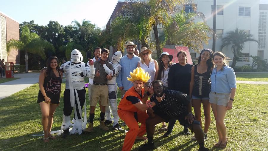 Florida Tech students in their Treat-or-Treat costumes